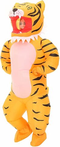 Inflatable Tiger Costume Adult,Inflatable Costumes Women Men,Full Body Tiger Blow Up Costume for Halloween Inflatables Party in Saudi Arabia