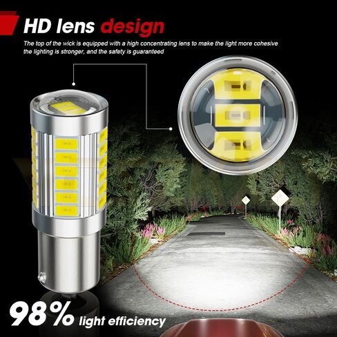 Compatible for Deere D100 D105 D110 D120 D130 D140 D150 D160 D170 Light Bulbs, Lawn Rractor Bulb BA15S 1156 Bulbs Mower, 6000K Bright White, Plug N Play, 2-Pack in Kuwait