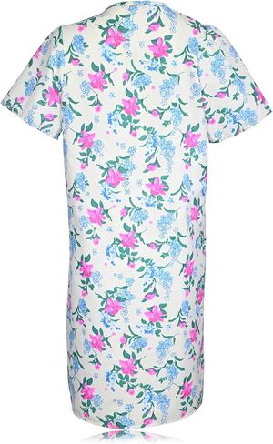 Jeffrico Womens Snap Front Housecoat Lounger Duster House فستان رداء قصير الأكمام in Kuwait