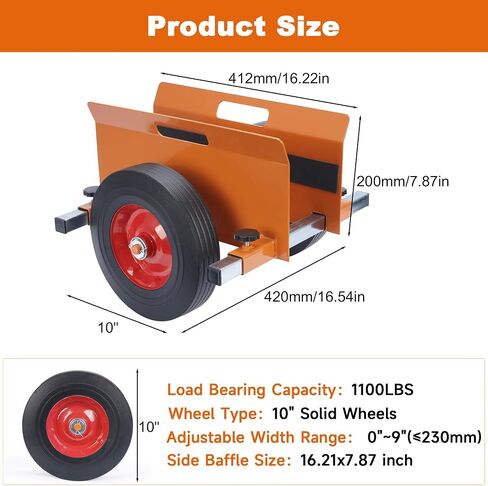 lukar Panel Dolly Heavy Duty 1100LBS Capacity, Adjustable Panel Dolly Cart with 10" Solid Rubber Wheels, Drywall Mover Cart for Wood Panels, Doors and Drywall Sheet in Saudi Arabia