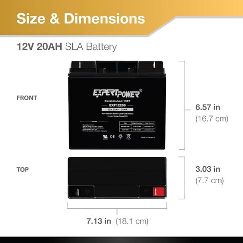 ExpertPower 12V 20AH Sealed Lead Acid Battery with Nut & Bolt Connector in Saudi Arabia