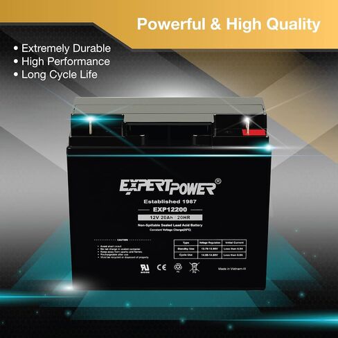 ExpertPower 12V 20AH Sealed Lead Acid Battery with Nut & Bolt Connector in Saudi Arabia