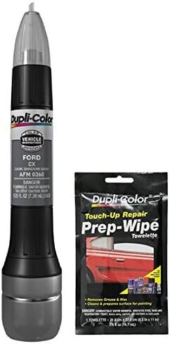 Dupli-Color AFM0360 Dark Shadow Gray Exact-Match Scratch Fix All-in-1 Touch-Up Paint for Ford Vehicles (CX) Bundle with Prep Wipe Towelette (2 Items) in Saudi Arabia