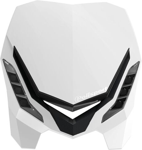 Polisport E -Blaze Motorcycle Meadlight - تصميم LED نحيف ، مصابيح قابلة للتعديل ، قابلة للتخصيص ، لامعة وألياف كربونية (أسود) (أبيض) in Saudi Arabia