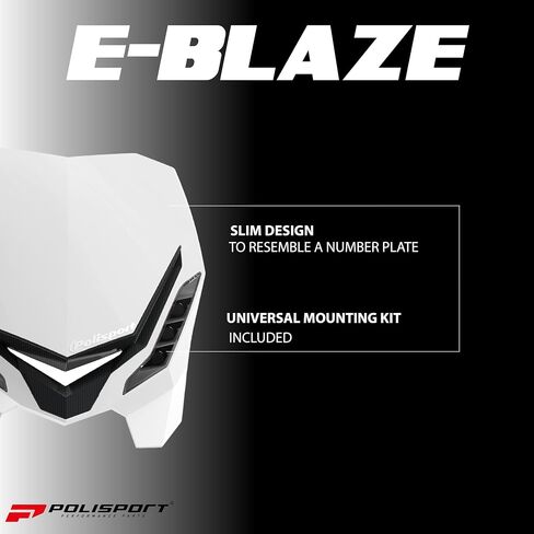 Polisport E -Blaze Motorcycle Meadlight - تصميم LED نحيف ، مصابيح قابلة للتعديل ، قابلة للتخصيص ، لامعة وألياف كربونية (أسود) (أبيض) in Saudi Arabia