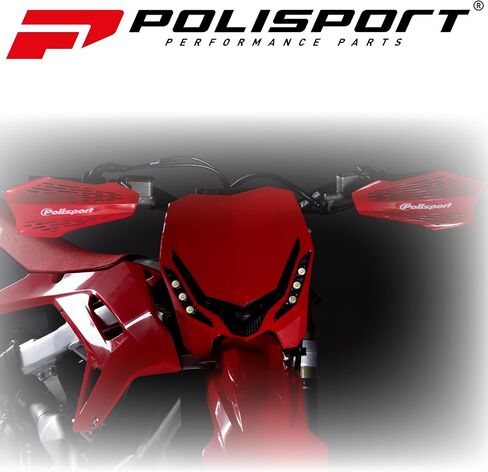 Polisport E -Blaze Motorcycle Meadlight - تصميم LED نحيف ، مصابيح قابلة للتعديل ، قابلة للتخصيص ، لامعة وألياف كربونية (أسود) (أبيض) in Saudi Arabia