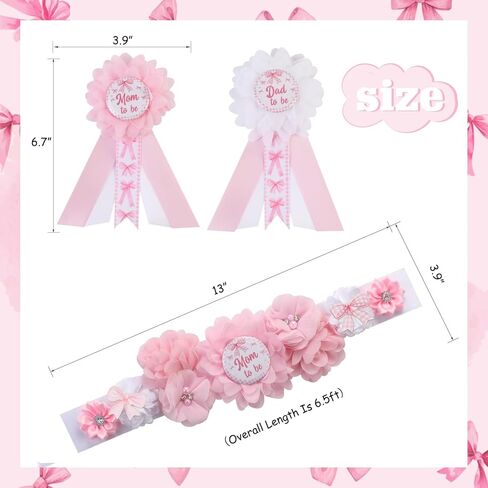 Blue Ivory Boho Baby Shower Maternity Sash - Dusty Blue Flower Theme Baby Shower Belly Belt, Mom to Be Photo Props Party Decorations in Saudi Arabia