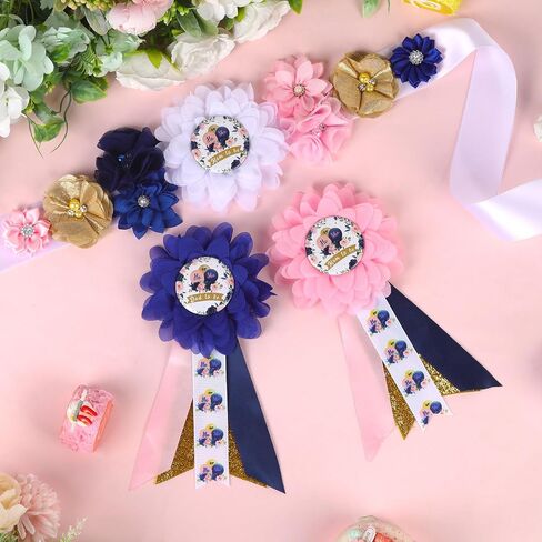 Blue Ivory Boho Baby Shower Maternity Sash - Dusty Blue Flower Theme Baby Shower Belly Belt, Mom to Be Photo Props Party Decorations in Saudi Arabia