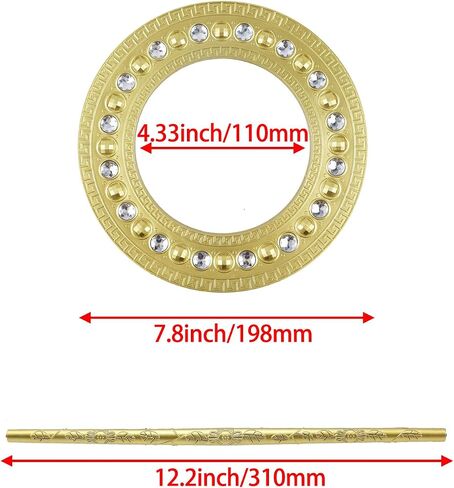 2pcs الستار Tieback ستارة الستارة الزخرفية مع تثبيت القضيب نافذة الستار مقاطع الستار الكريستال ، ذهبية in Kuwait