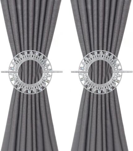 2pcs الستار Tieback ستارة الستارة الزخرفية مع تثبيت القضيب نافذة الستار مقاطع الستار الكريستال ، ذهبية in Kuwait