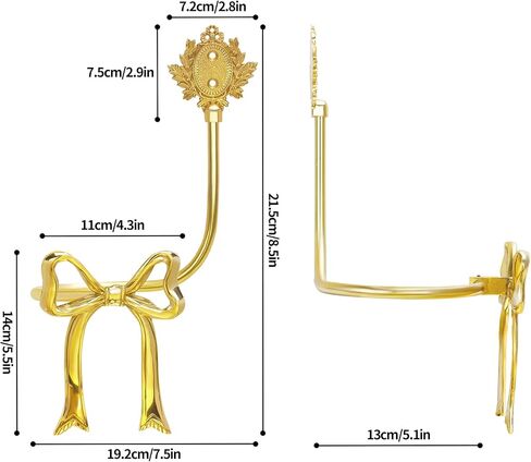 Elegant Handmade Brass Curtain Holdbacks, Gold Bow Tiebacks for Drapes - Vintage Ribbon Style Decorative Wall Hooks, Heavy Duty Drapery Hooks for Living Room & Bedroom in Saudi Arabia