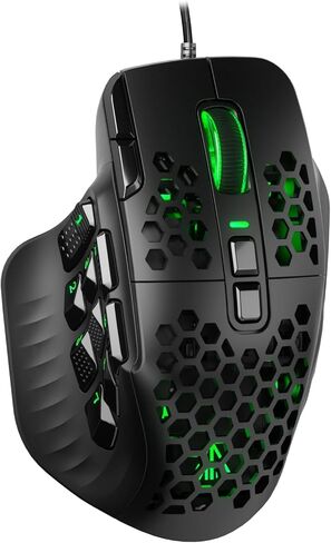 SOLAKAKA SM809 MMO Gaming Mouse Wired RGB with 9 Side Buttons,24000 DPI High Precision Sensor Optical Ergonomic Gamer Mouse,16 Programmable Custom Macro Shortcuts Remapping PC Gaming Mice for FPS MOBA in Kuwait