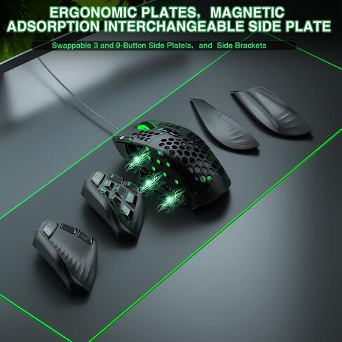 SOLAKAKA SM809 MMO Gaming Mouse Wired RGB with 9 Side Buttons,24000 DPI High Precision Sensor Optical Ergonomic Gamer Mouse,16 Programmable Custom Macro Shortcuts Remapping PC Gaming Mice for FPS MOBA in Kuwait