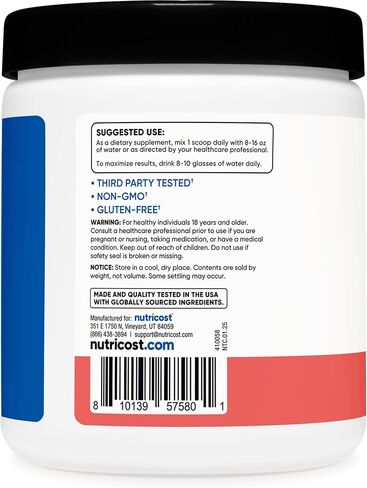 Nutricost الكرياتين أحادي الهيدرات + نكهة البطيخ الترطيب (30 حصص) - 7 فيتامينات ومعادن ، 5000 ملغ من الكرياتين لكل وجبة in Saudi Arabia