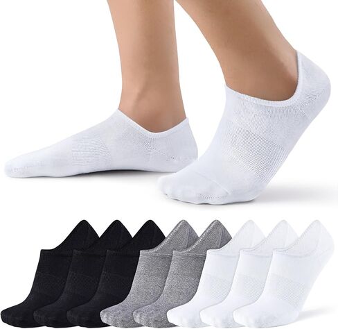 Sixdaysox No Show Socks Men 6/8 Pack Cotton Cotton Coled Sights Size 10-13/13-15 مع دعم القوس in Kuwait