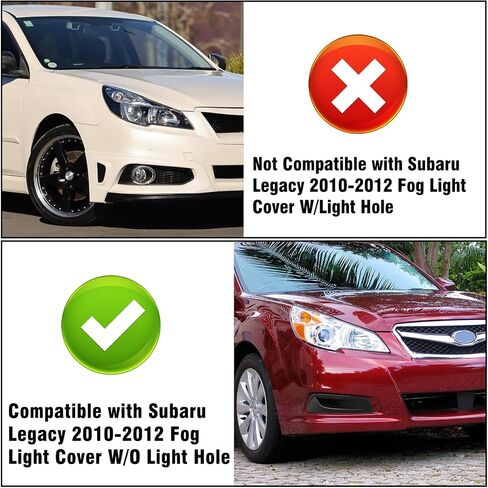 Compatible with Subaru Legacy Fog Light Cover 2010 2011 2012, 57731AJ21A Front Right Passenger Side Fog Lamp Bezel Replacement, W/O Light Hole 2010 Legacy Fogs Lamp Cover Black - Right in Saudi Arabia