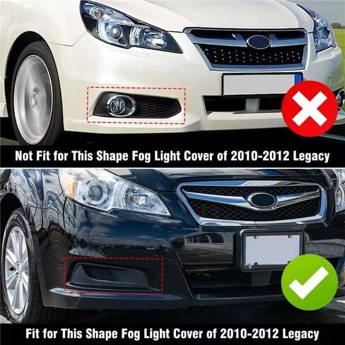 Compatible with Subaru Legacy Fog Light Cover 2010 2011 2012, 57731AJ21A Front Right Passenger Side Fog Lamp Bezel Replacement, W/O Light Hole 2010 Legacy Fogs Lamp Cover Black - Right in Saudi Arabia