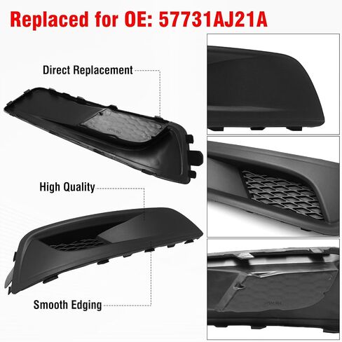 Compatible with Subaru Legacy Fog Light Cover 2010 2011 2012, 57731AJ21A Front Right Passenger Side Fog Lamp Bezel Replacement, W/O Light Hole 2010 Legacy Fogs Lamp Cover Black - Right in Saudi Arabia