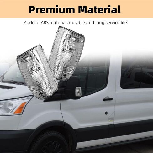 Set of Mirror Indicator Light Covers Left Right 1847387 1847389 Replacement for Ford Transit T150 250 350 2015-2021 MK8 2014 Onwards in Saudi Arabia
