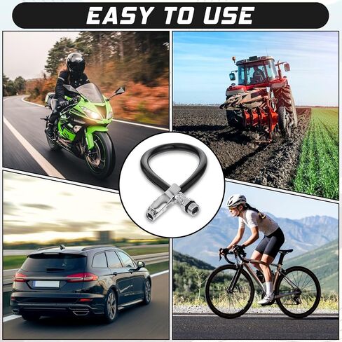 Bewudy 14 '' explator Extension extension ، محول مشبك مضخة الإطارات على قفل التضخم السريع ، وربط أنبوب عالي الضغط للسيارة ، والدراجة النارية ، وملحقات صيانة الدراجات in Saudi Arabia