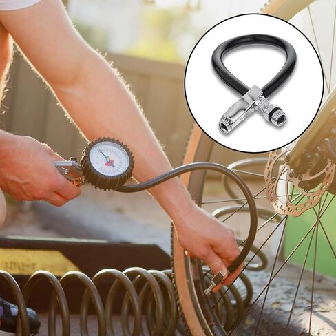 Bewudy 14 '' explator Extension extension ، محول مشبك مضخة الإطارات على قفل التضخم السريع ، وربط أنبوب عالي الضغط للسيارة ، والدراجة النارية ، وملحقات صيانة الدراجات in Saudi Arabia