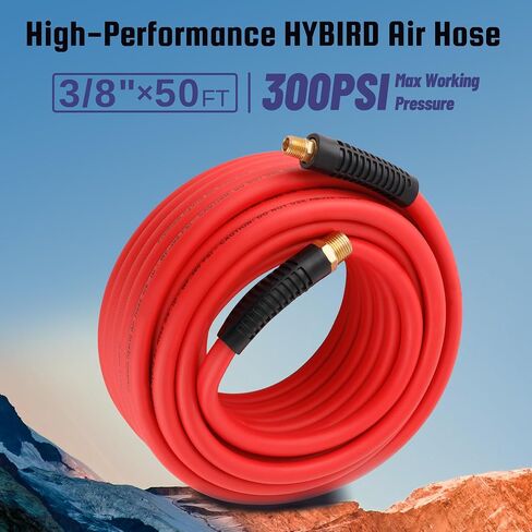 Truck Tire Inflator Kit, 3/8" x 50FT Hybrid Air Hose with 1/4" Chuck and 1/2" NPT Universal Gladhand Connection in Kuwait