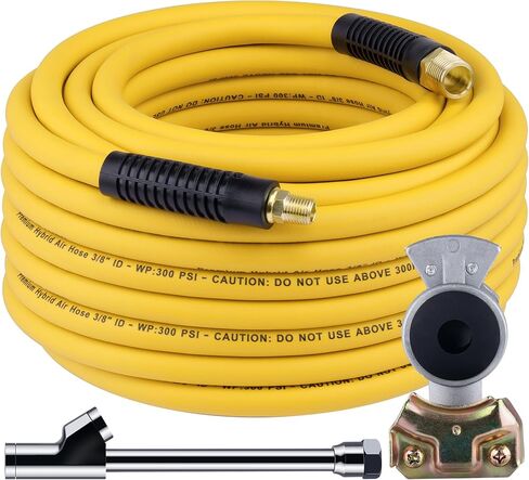 Truck Tire Inflator Kit, 3/8" x 50FT Hybrid Air Hose with 1/4" Chuck and 1/2" NPT Universal Gladhand Connection in Kuwait