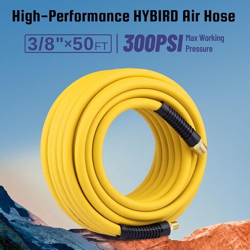Truck Tire Inflator Kit, 3/8" x 50FT Hybrid Air Hose with 1/4" Chuck and 1/2" NPT Universal Gladhand Connection in Kuwait