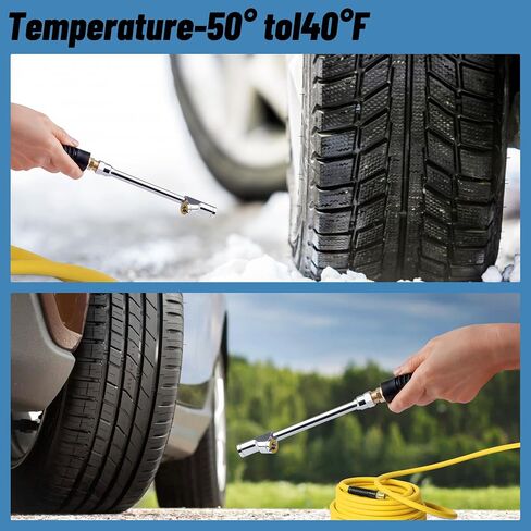 Truck Tire Inflator Kit, 3/8" x 50FT Hybrid Air Hose with 1/4" Chuck and 1/2" NPT Universal Gladhand Connection in Kuwait