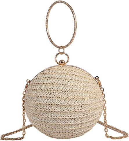 Hjmnd Summer Clutch محافظ للنساء حقيبة مسائية لقضاء العطلة حقائب الشاطئ أكياس القش معصمة حقيبة الشاطئ in Kuwait