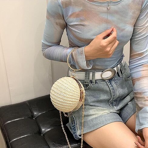 Hjmnd Summer Clutch محافظ للنساء حقيبة مسائية لقضاء العطلة حقائب الشاطئ أكياس القش معصمة حقيبة الشاطئ in Kuwait