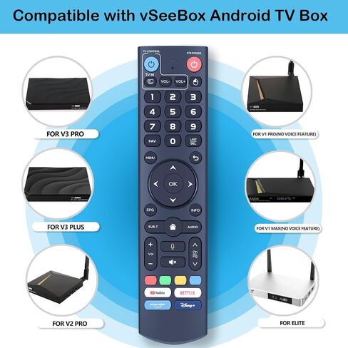 جهاز تحكم عن بعد صوتي بديل ZWP V3 Pro مناسب لـ vSeeBox V3 Pro Elite، Max، V3 Pro، V2 Pro، V1 Pro in Saudi Arabia