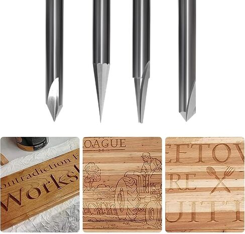 Extra Long 4 Inch Spiral Router Bit 1/4 Shank Up-Cut - 1/4" Cutting Dia, 2" Length, Solid Carbide CNC Router Bits End Mill, for Wood Slot Mortise, Grinding Grooving, Carving in Saudi Arabia