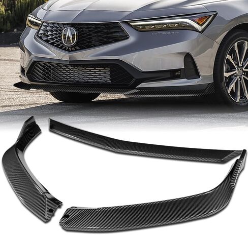 مفسد طقم الشفة الأمامي المصد من 3 قطع من طراز Troned ، وهو متوافق مع نموذج قاعدة Acura Integra Hatchback [غير مناسب لنماذج المصد من النوع S] (باللون الأسود المطلي) in Kuwait