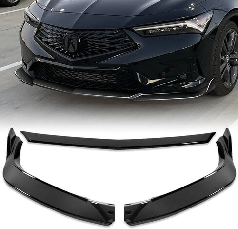 مفسد طقم الشفة الأمامي المصد من 3 قطع من طراز Troned ، وهو متوافق مع نموذج قاعدة Acura Integra Hatchback [غير مناسب لنماذج المصد من النوع S] (باللون الأسود المطلي) in Kuwait