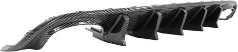 FREEMOTOR802 Compatible with 2015-2023 Dodge Charger Rear Diffuser with LED Light, IKON V3 Style Matte Black Quad Exhaust Tips Rear Bumper Diffuser Lip Shark Fins - PP in Saudi Arabia