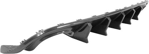 FREEMOTOR802 Compatible with 2015-2023 Dodge Charger Rear Diffuser with LED Light, IKON V3 Style Matte Black Quad Exhaust Tips Rear Bumper Diffuser Lip Shark Fins - PP in Saudi Arabia