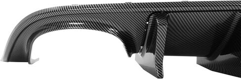 FREEMOTOR802 Compatible with 2015-2023 Dodge Charger Rear Diffuser with LED Light, IKON V3 Style Matte Black Quad Exhaust Tips Rear Bumper Diffuser Lip Shark Fins - PP in Saudi Arabia