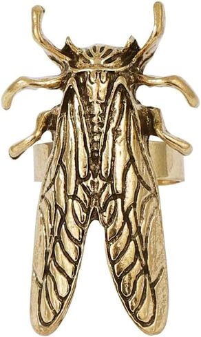 DTJA VINTAGE CICADA الحشرات بيان RING للنساء الرجال قابلة للتعديل قابلة للتوسيع خنفساء العثة حيوان هالوين على نطاق واسع خواتم الفرقة الراحة تناسب الإبداع مجوهرات العطلات المجوهرات in Kuwait