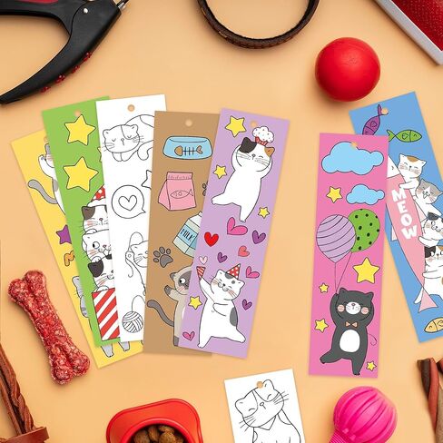 ANGOLIO 123Pcs Cute Frog Color Your Own Bookmarks for Kids Spring Frog Theme DIY Coloring Blank Bookmark Classroom Art Craft Supplies for Back to School Students Gift Party Reward Goodie Fillers in Kuwait