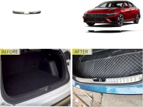 Car Accessories Compatible with Hyundai Elantra 2024 2023 2022 2021 Outside Rear Bumper Sill Plate Guard Cover Door Tailgate Trunk Lid Trim Stainless Steel 1PC(Silver) in Saudi Arabia