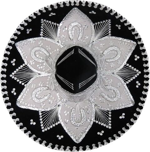 Leos Imports Authentic Mexican Mariachi Sombrero - Unisex Adult, Exquisite Embroidery and Sequins, Made in Mexico in Saudi Arabia