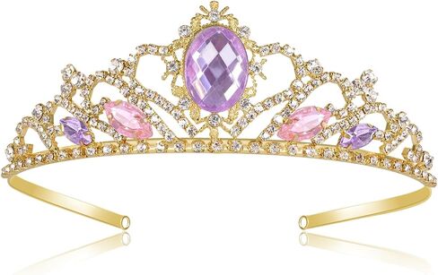 Princess Crown Sparkle Gold Crown عقال الأميرة إكسسوارات لحفلة عيد الميلاد عيد الهالوين in Kuwait