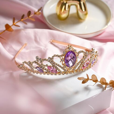 Princess Crown Sparkle Gold Crown عقال الأميرة إكسسوارات لحفلة عيد الميلاد عيد الهالوين in Kuwait