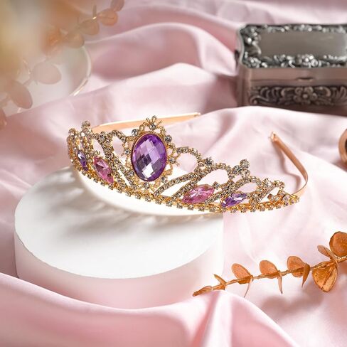 Princess Crown Sparkle Gold Crown عقال الأميرة إكسسوارات لحفلة عيد الميلاد عيد الهالوين in Kuwait