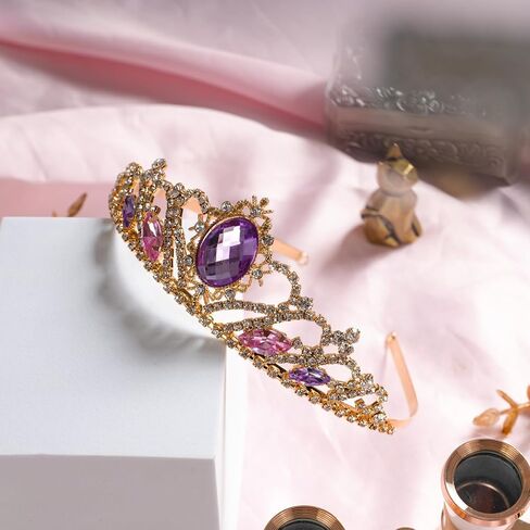 Princess Crown Sparkle Gold Crown عقال الأميرة إكسسوارات لحفلة عيد الميلاد عيد الهالوين in Kuwait
