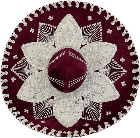 Leos Imports Authentic Mexican Mariachi Sombrero - Unisex Adult, Exquisite Embroidery and Sequins, Made in Mexico in Saudi Arabia