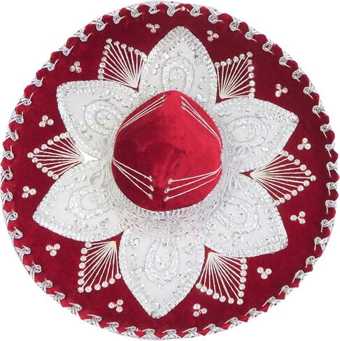 Leos Imports Authentic Mexican Mariachi Sombrero - Unisex Adult, Exquisite Embroidery and Sequins, Made in Mexico in Saudi Arabia