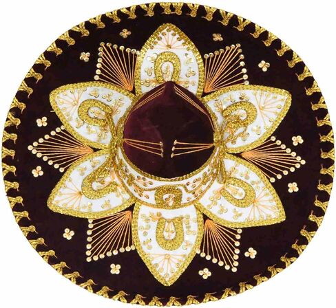 Leos Imports Authentic Mexican Mariachi Sombrero - Unisex Adult, Exquisite Embroidery and Sequins, Made in Mexico in Saudi Arabia