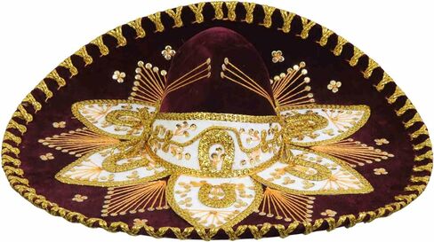 Leos Imports Authentic Mexican Mariachi Sombrero - Unisex Adult, Exquisite Embroidery and Sequins, Made in Mexico in Saudi Arabia